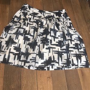 Black and White Skirt with Pockets